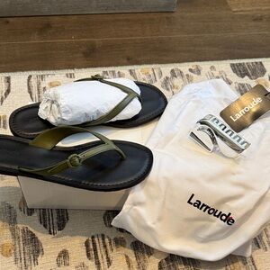 Larroude Olive Green Sandals